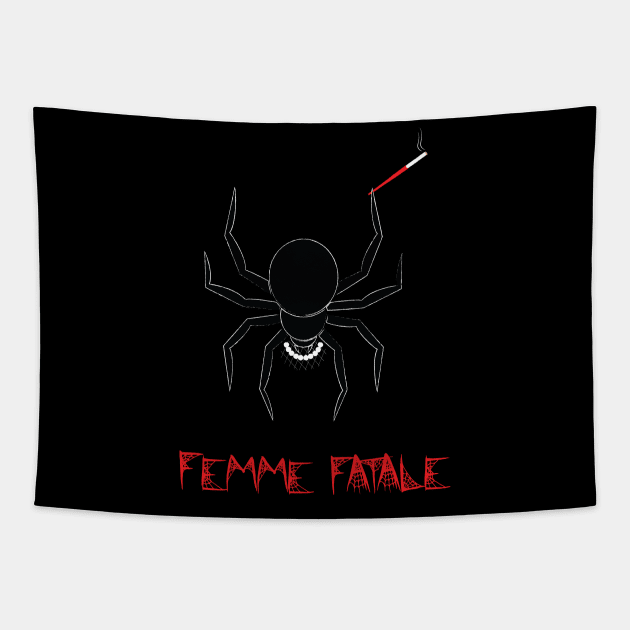 Femme fatale black widow spider Tapestry by Asim138