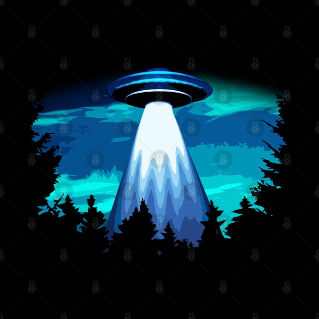 UFO Over the Woods by robotface