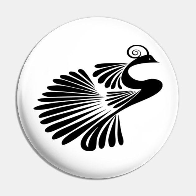 Limited Edition Exclusive Stylized Peacock Silhouette Stylized Peacock Silhouette Pin Teepublic Au