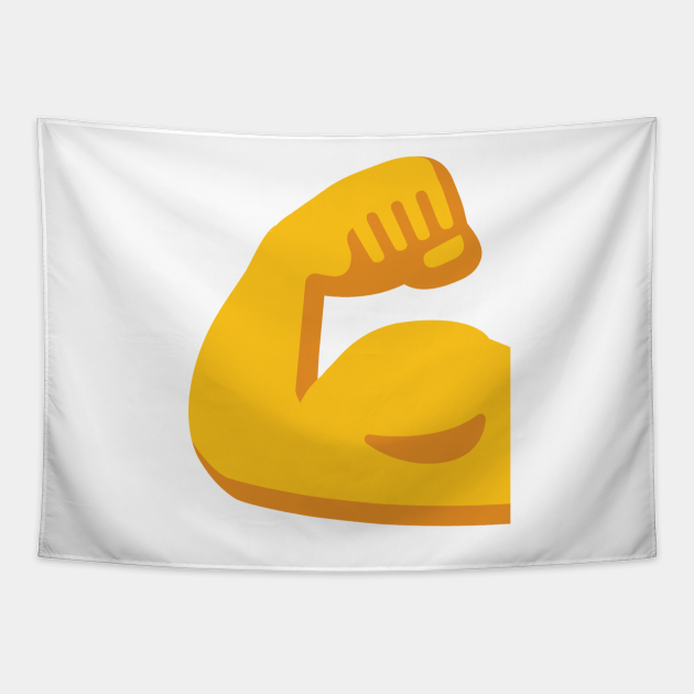Arm flex emoji Arm Emoji Tapestry TeePublic