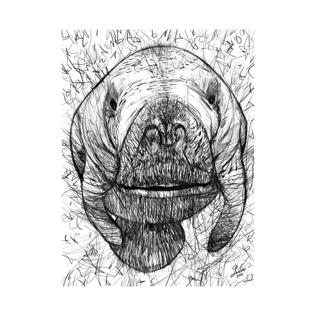 DUGONG pencil portrait .2 by lautir