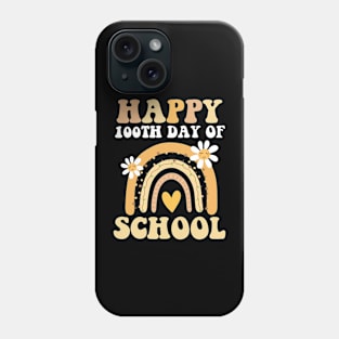 Happy 100th Day Of School Rainbow Flowers 100 Days Teacher Phone Case