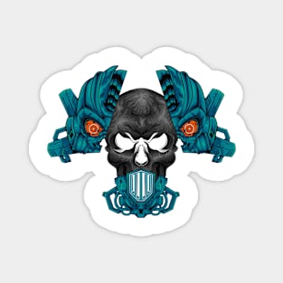 cyborg skull Magnet