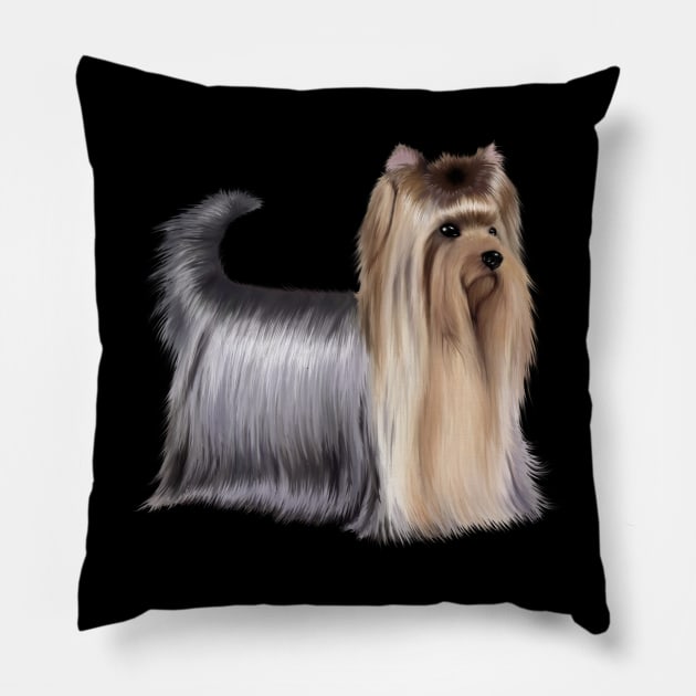 Yorkshire Terrier Dog, Love Yorkshire Terriers, Dog Lover Pillow by dukito