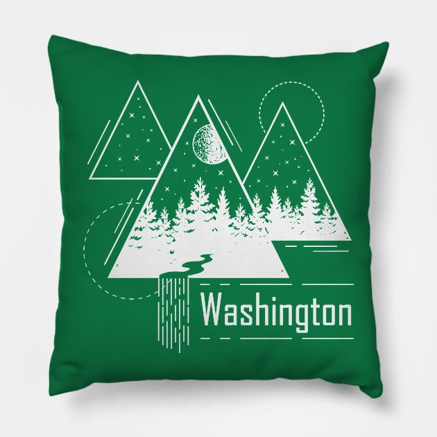 Washington Mountain Evergreens Shirt Pillow by RKP'sTees