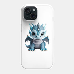 Adorable Baby Ice Dragon Chibi with a Warm Winter Sweater Phone Case