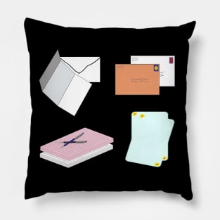 Snail Mail Happy Mail (Separate Items Version – Black Background) Pillow