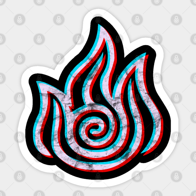Avatar The Last Airbender Fire Nation Symbol 3d Avatar The Last Airbender Sticker Teepublic Uk