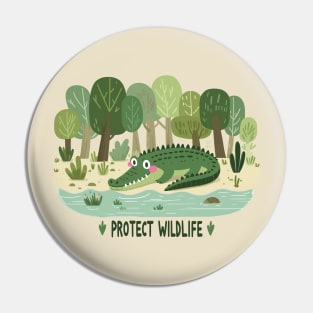 Crocodile Protect Wildlife Pin