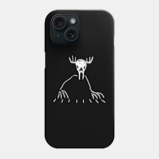 Creature in a deer skull playing the piano Phone Case