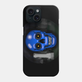 Skull, frostbite blue, with background Phone Case