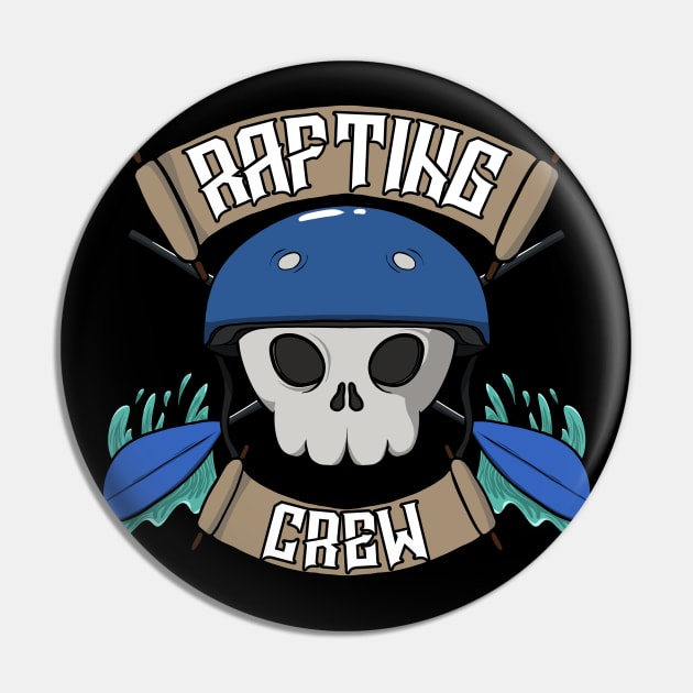 Rafting crew Jolly Roger Pirate flag Pin by RampArt