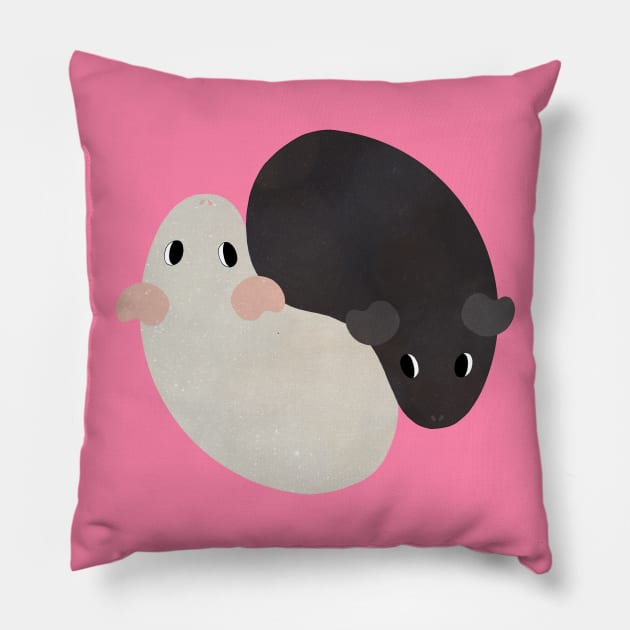 Yin Yang Guinea Pigs Pillow by Ratfrens