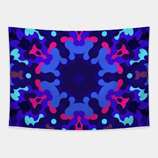 Retro Mandala Blue and Pink Tapestry