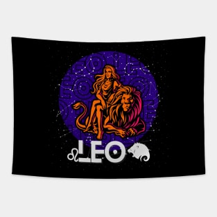 LEO August Zodiac - Astrology Birthday Gift for Women, Horoscope, sun/moon sign, star sign, tarot, Chinese zodiac, celestial, galaxy lovers. Tapestry