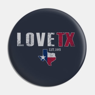 Love Texas TX Texan Retro Fade Pin