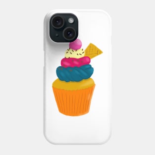 princess party cupcakes on blush pink | repeat pattern Phone Case