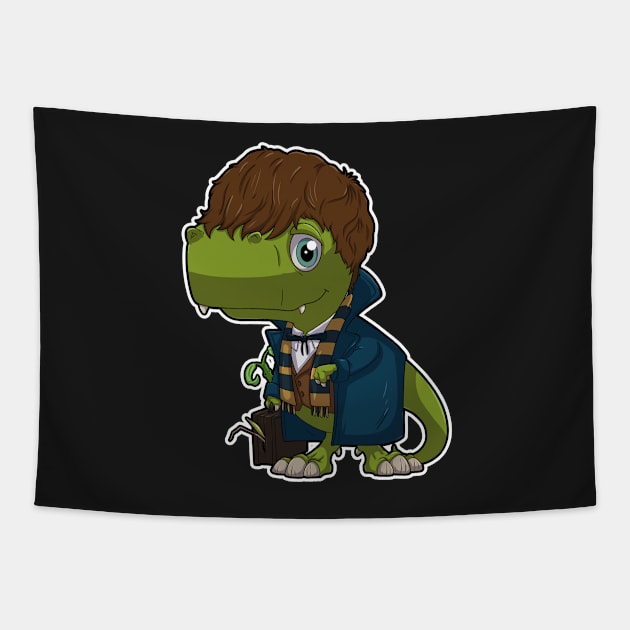 Dino magizoologist Tapestry by DinoTropolis