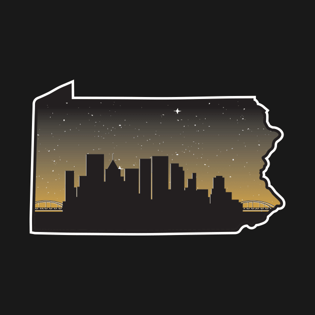 Pittsburgh Steelers City Skyline State outline by stayfrostybro