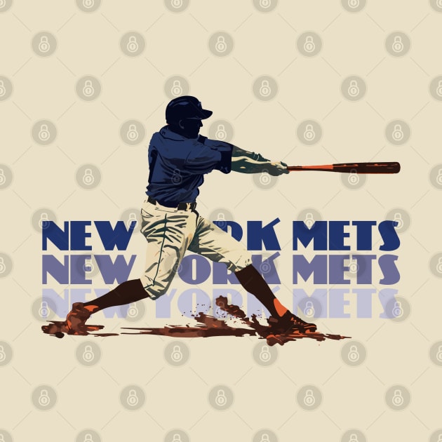 Retro New York Mets Slugger by Rad Love