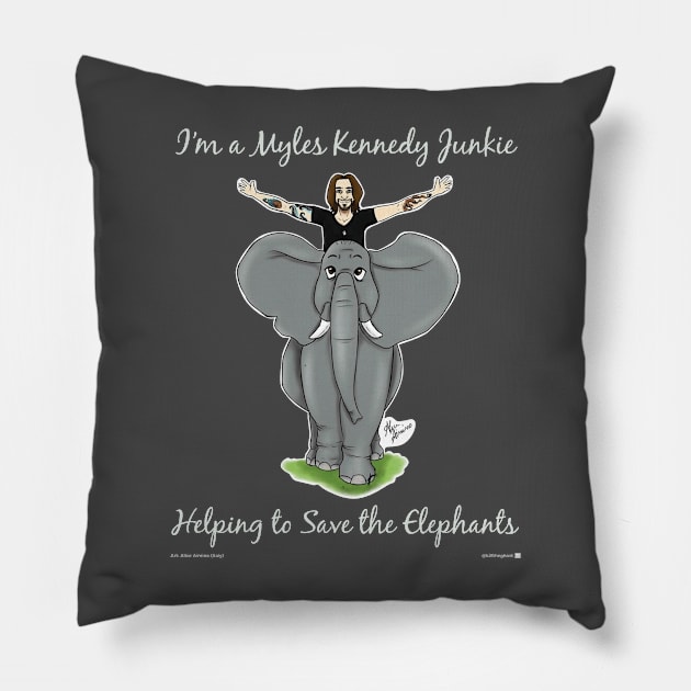 Save the Elephants (MKJ for IFAW '18) Pillow by MYLESKennedyJUNKIES1