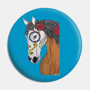 Sugar Skull Horse Pin