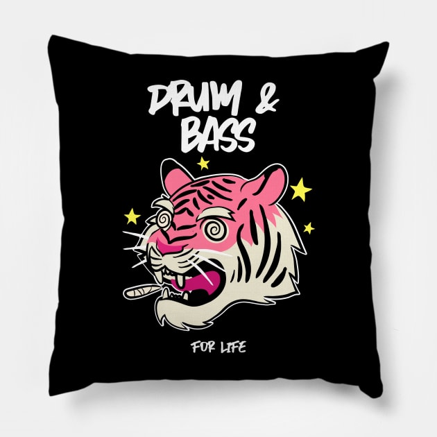 DRUM & BASS - For Life Pillow by DISCOTHREADZ 