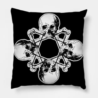 Skull and Bones Pentagram Horror Halloween Pillow