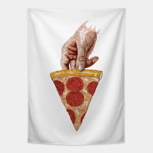 Take a slice of pizza drawing with scribble art Tapestry