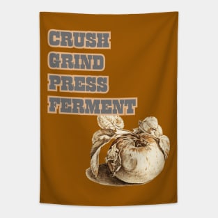 How To Cider. Crush, Grind, Press, Ferment. Classic Cider Lover Design Style Tapestry