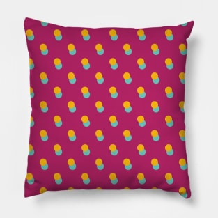 Orange and Green Polka Dots Pattern Pillow