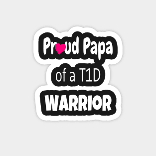 Proud Papa - White Text - Pink Heart Magnet