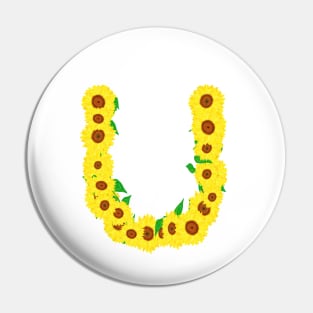 Sunflowers Initial Letter U (White Background) Pin