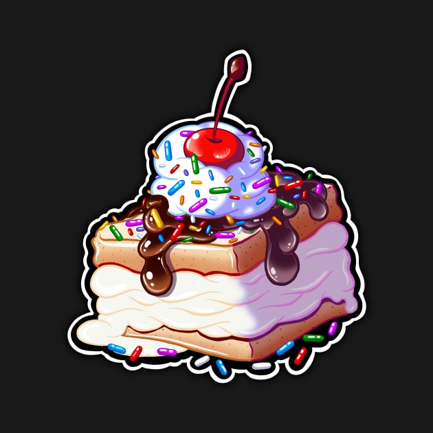 Ice Cream Sandwich with Sprinkles and Cherry by reginarennart