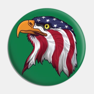 eagle head USA flag Pin