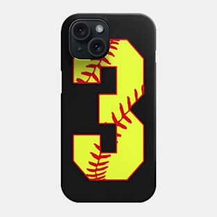 Fastpitch Softball Number 3 #3 Softball Shirt Jersey Uniform Favorite Player Biggest Fan Phone Case