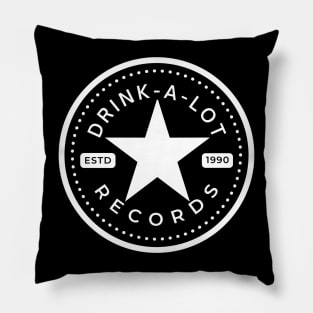 Drink-A-Lot Records All Star Logo (White) Pillow