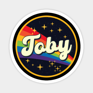 Toby // Rainbow In Space Vintage Style Magnet