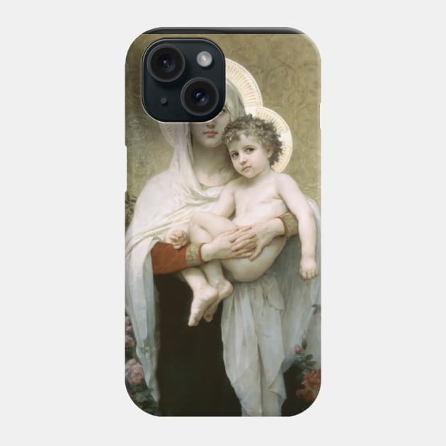 The Madonna of the Roses - Bouguereau Phone Case by Brasilia Catholic