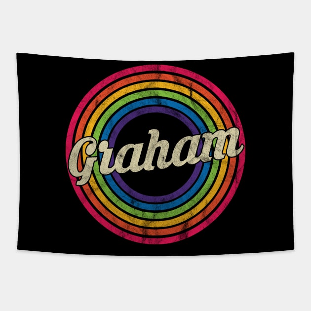 Graham - Retro Rainbow Faded-Style Tapestry by MaydenArt