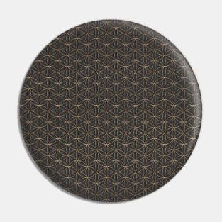 Flower of life - Black and Gold - Sacred Geometry - Pattern Pin