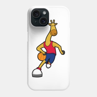 Giraffe as Basketball player with Basketball ball Phone Case