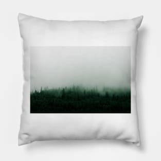 Misty Mountain Forest in the Rain Pillow