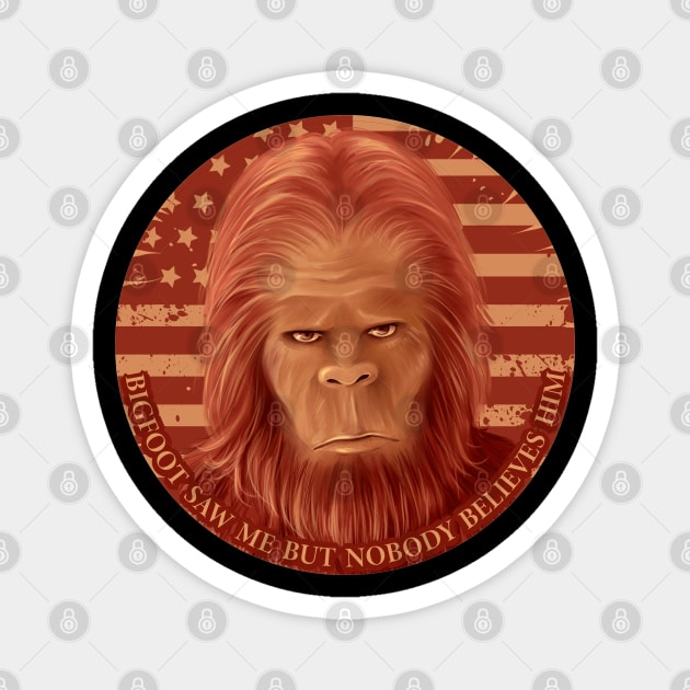 Bigfoot American Flag Magnet by Tesszero