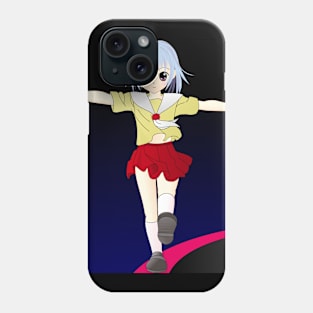 anime girl walking on a red line Phone Case