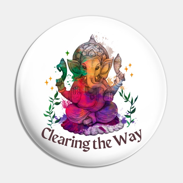 Clearing the Way Ganesha Pin by BhaktiCloudsApparel