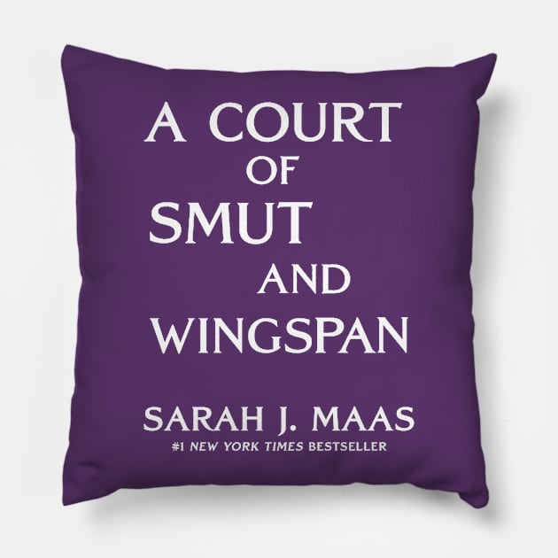 ACOTAR A Court of Smut and Wingspan White Purple Pillow by baranskini