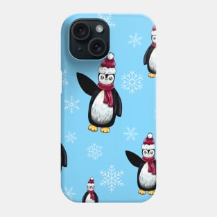 Cute Penguin Snowflake Pattern Phone Case