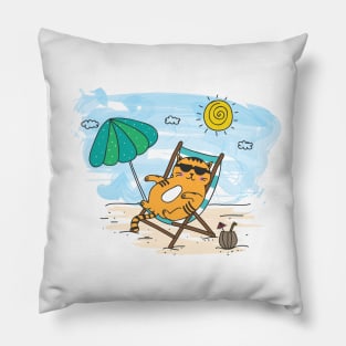 Beach Cat Pillow