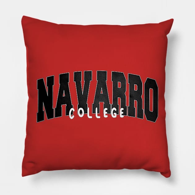 Navarro College Black Pillow by Aspita